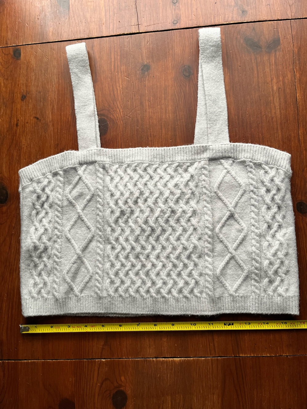 H&M Light Gray Cable Knit crop top